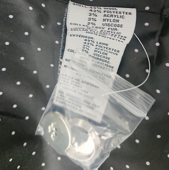 Kate Spade faux fur trimmed wool coat xs - Picture 2 of 4